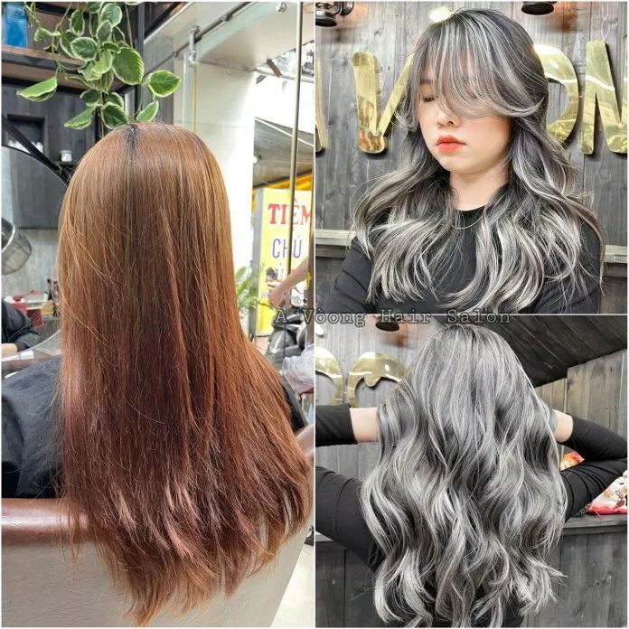 Tóc nhiễm đỏ được xử lý tẩy và nhuộm Balayage tại A Vòong Hair Salon & Academy (nguồn: internet)