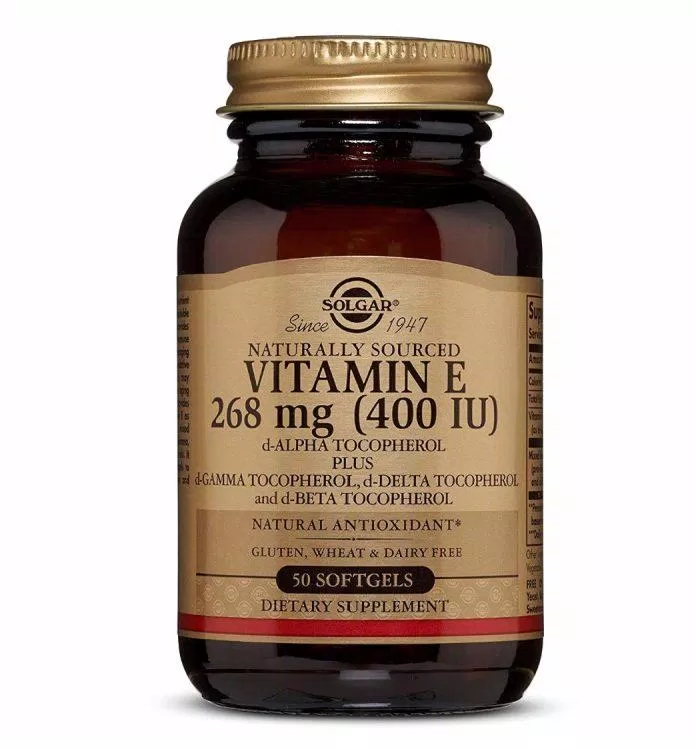 Viên uống Vitamin E tốt cho da mặt Solgar 400IU (Ảnh: Internet).