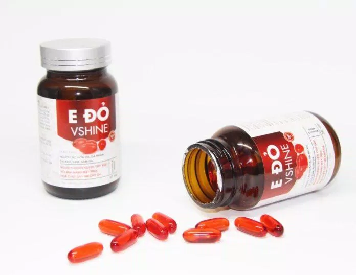 Viên uống Vitamin E tốt cho da mặt VShine (Ảnh: Internet).
