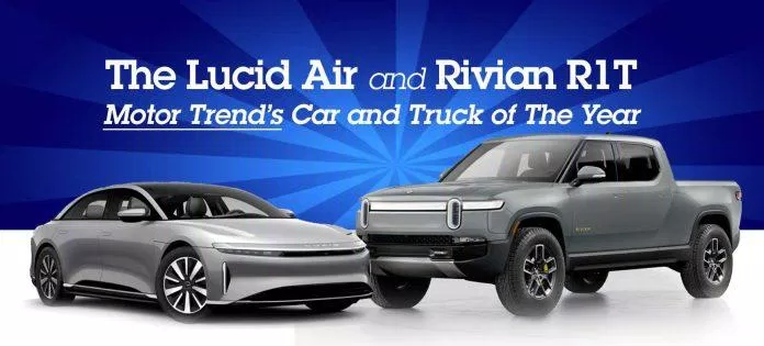 Lucid Air và Rivian R1T là 2 mẫu xe ô tô điện gây sốt trong năm 2022 (Ảnh: Internet)