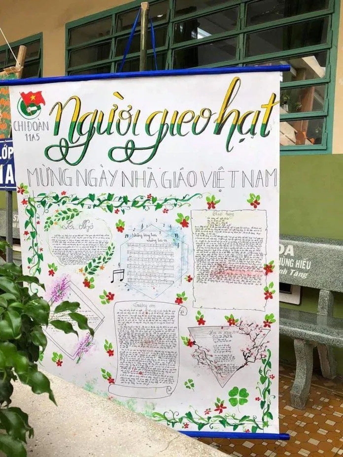 Những mẫu trang trí báo tường 20/11 đẹp sáng tạo (Ảnh: Internet) Những mẫu trang trí báo tường 20/11 đẹp sáng tạo (Ảnh: Internet)
