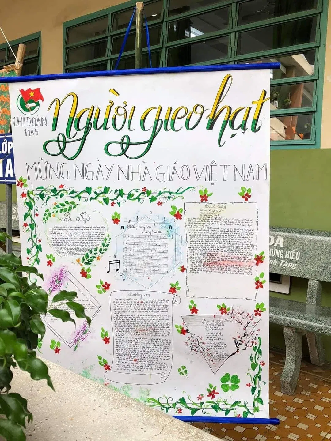 Những mẫu trang trí báo tường 20/11 đẹp sáng tạo (Ảnh: Internet)