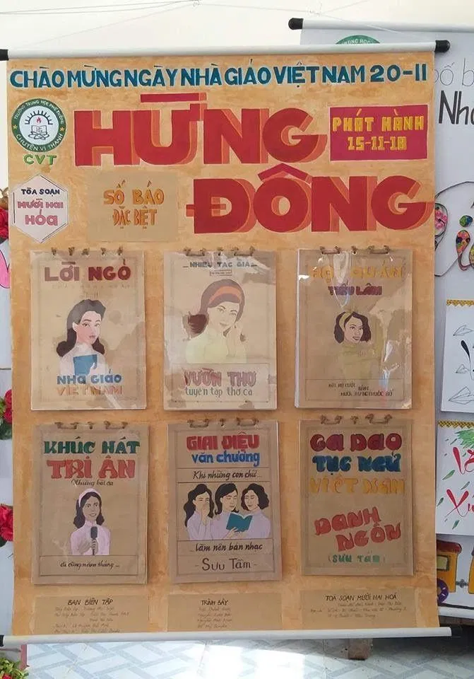 Những mẫu trang trí báo tường 20/11 đẹp sáng tạo (Ảnh: Internet)