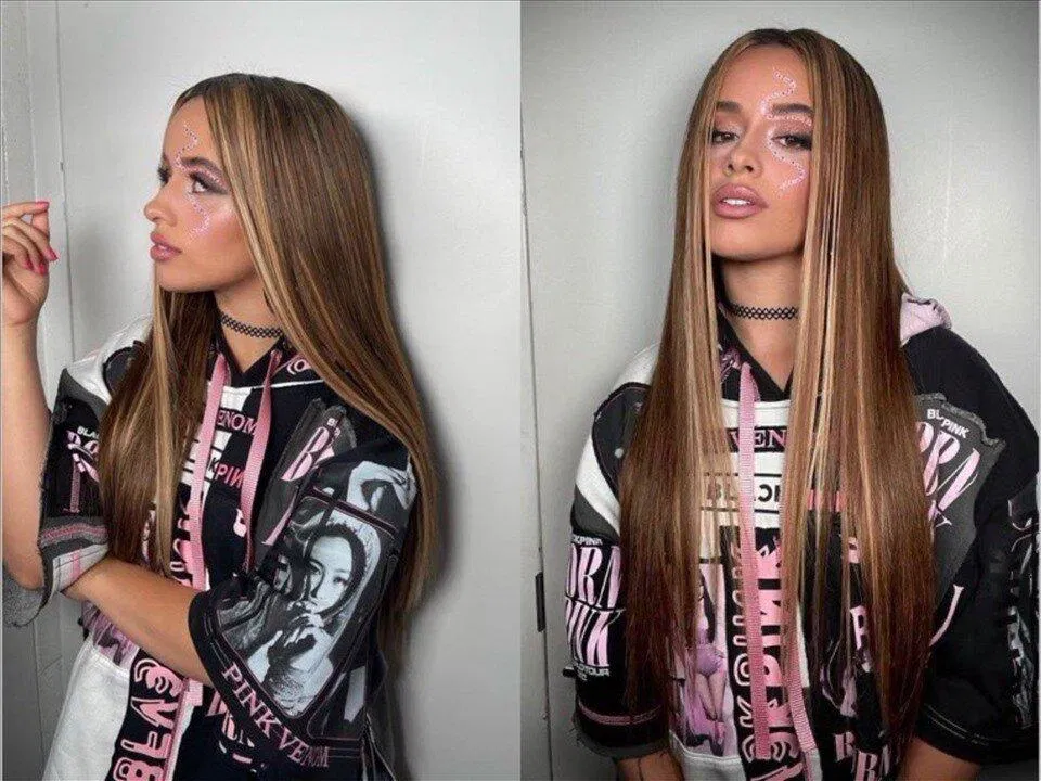 Camila Cabello mặc chiếc áo được thiết kế riêng trong concert "Born Pink". (Ảnh: Internet)