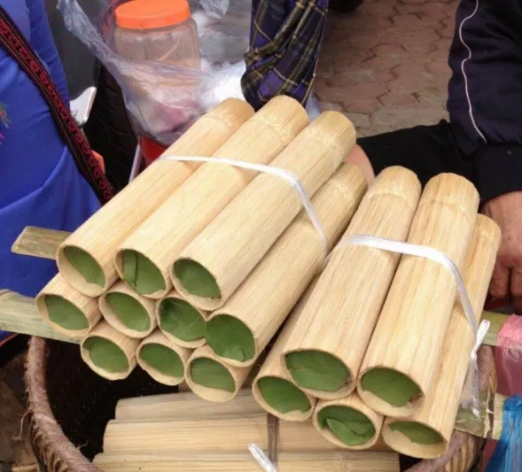 Cơm lam thường được xếp thành 5 phần hoặc 10 phần để tiện vận chuyển. (Nguồn ảnh: Internet) Cơm lam thường được xếp thành 5 phần hoặc 10 phần để tiện vận chuyển. (Nguồn ảnh: Internet)