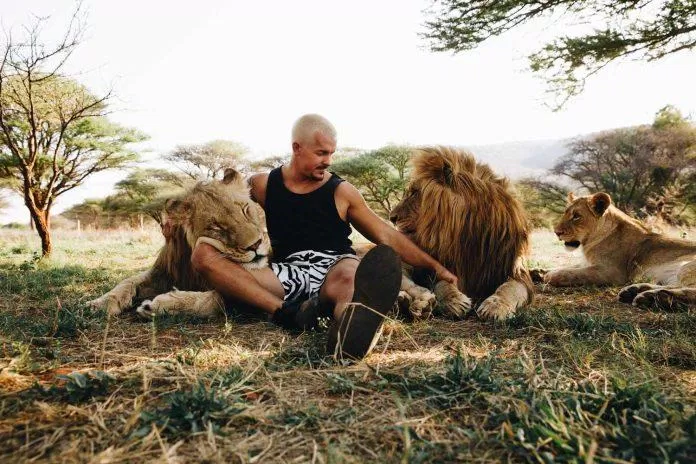 Dean Schneider cùng bầy sư tử (Ảnh: internet)