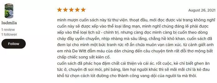 Cảm nhận của độc giả về Hoa Tuylip Đen (Nguồn: BlogAnChoi)