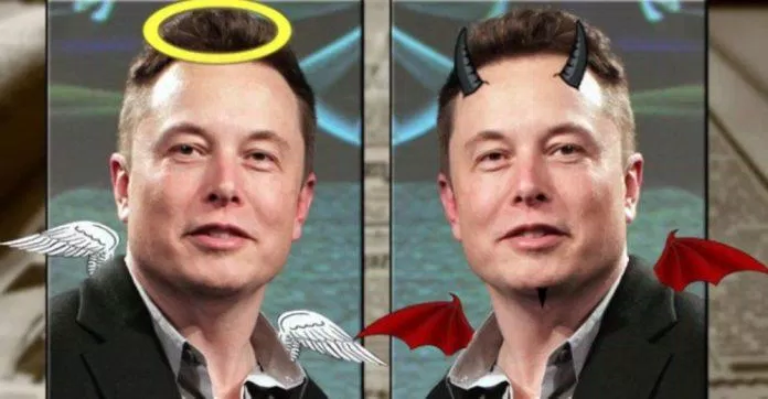 Elon Musk tưởng chừng là thiên thần, hóa ra lại là ác quỷ quấy nhiễu mạng xã hội (Ảnh: Internet)