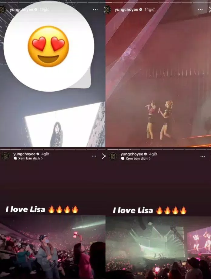 Dung Tổ Nhi đã đến concert của BLACKPINK và thể hiện tình yêu với Lisa. (Ảnh: Internet)