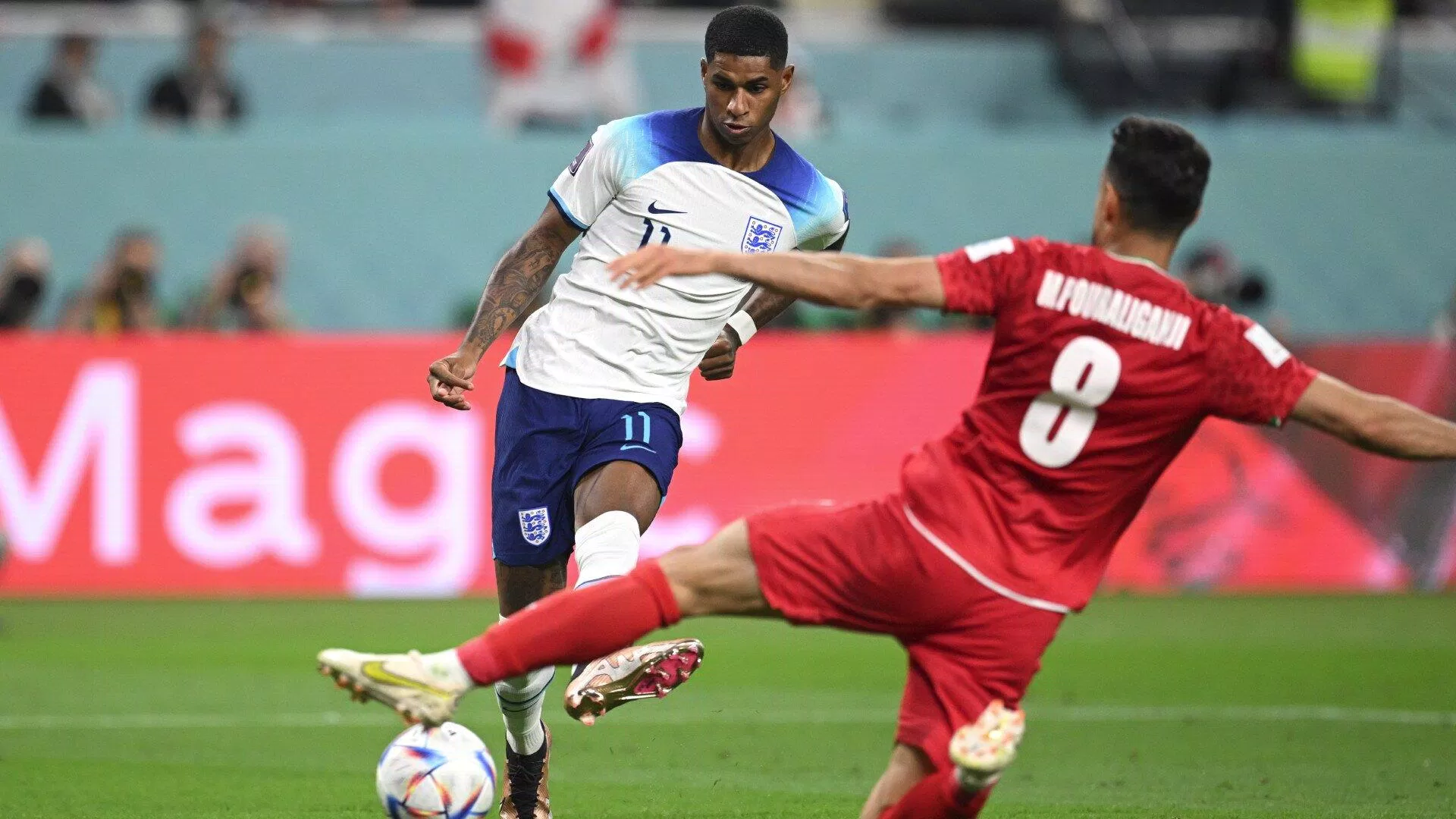 Rashford có bàn thắng sau pha chạm bóng đầu tiên tại World Cup 2022 (Ảnh: Internet)