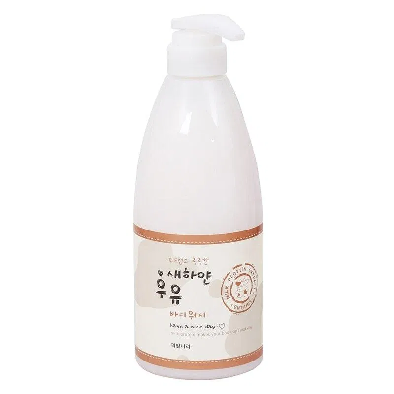 Sữa tắm dưỡng trắng da Welcos White Milk Body Wash chứa dồi dào các protein có trong sữa tươi (Ảnh: internet)