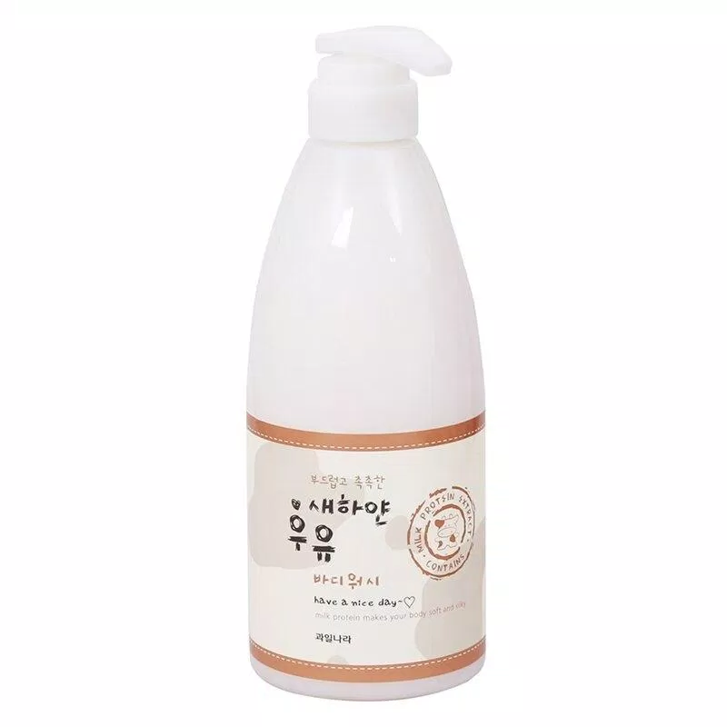 Sữa tắm dưỡng trắng da Welcos White Milk Body Wash chứa dồi dào các protein có trong sữa tươi (Ảnh: internet)