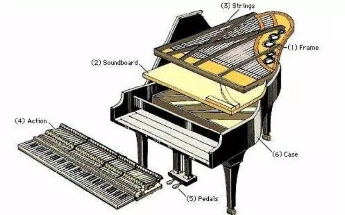 Grand Piano với cơ chế nằm ngang (Nguồn ảnh: Internet)