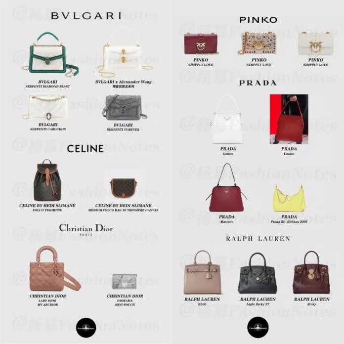 Các mẫu túi Dương Mịch đeo trong ĐỊnh Luật 80/20 Của Tình Yêu (Ảnh: Weibo) Các mẫu túi Dương Mịch đeo trong ĐỊnh Luật 80/20 Của Tình Yêu (Ảnh: Weibo)