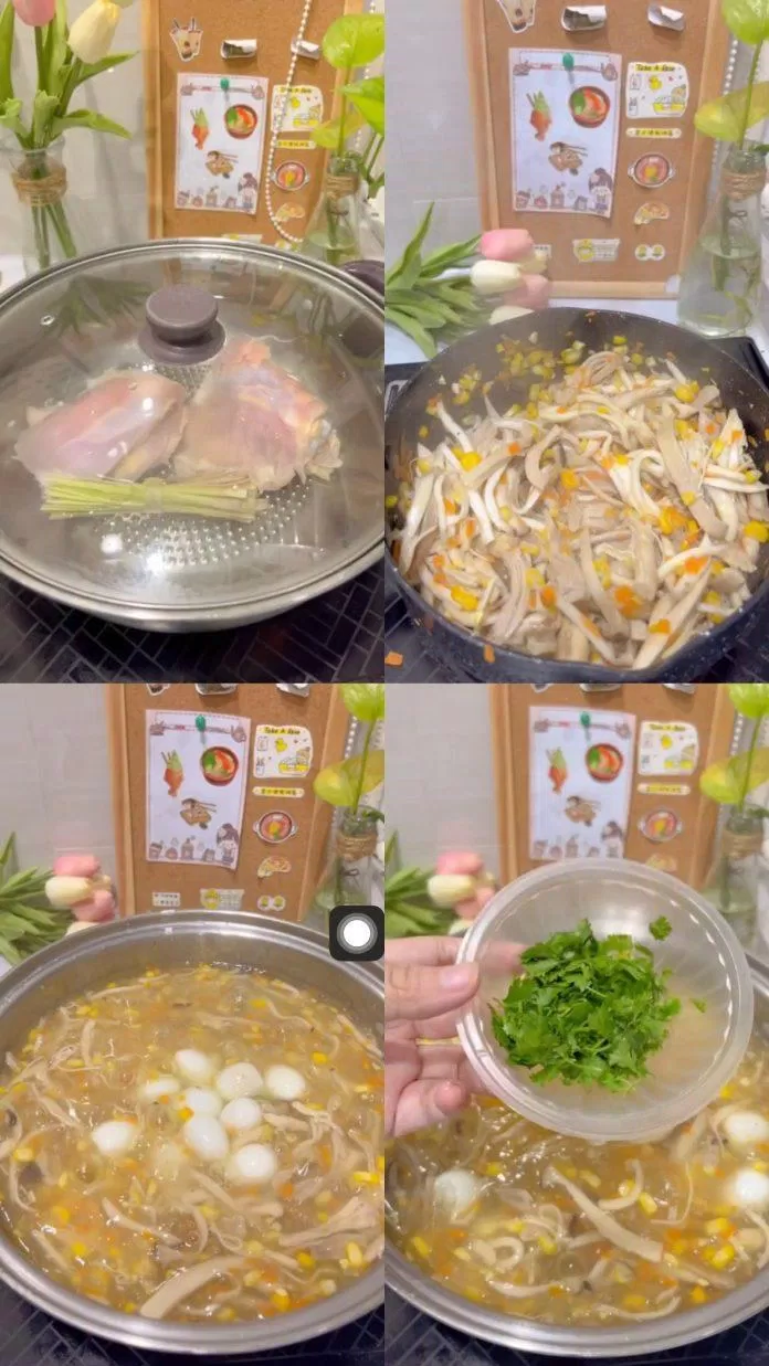 Các bước nấu súp gà Các bước nấu súp gà