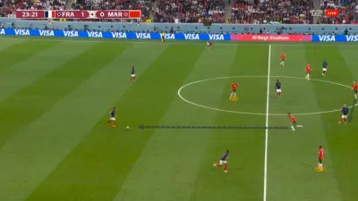 Tình huống pressing trong trận đấu Pháp - Morocco. (Ảnh: Internet)