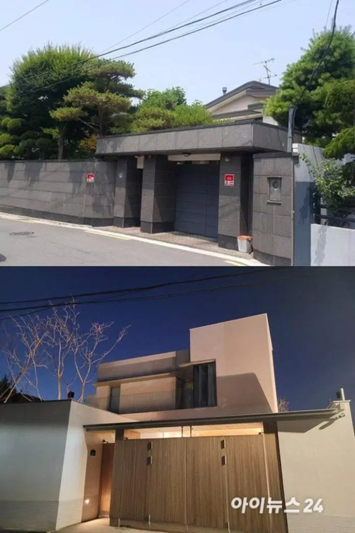 Căn biệt thự triệu đô ở Itaewon của Song Joong Ki trước và sau khi xây dựng lại (Ảnh: Internet).