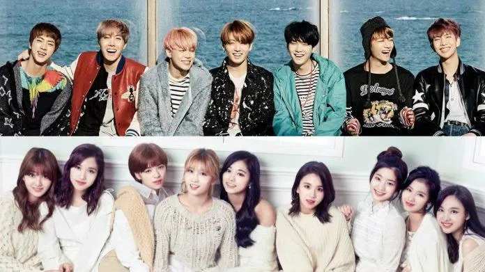 BTS và TWICE là hai nghệ sĩ K-pop hiếm hoi lọt vào TOP 10