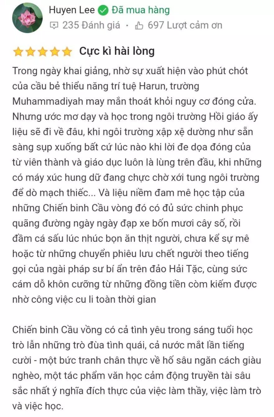 Đánh giá của độc giả trên Tiki Trading (Ảnh: BlogAnChoi)