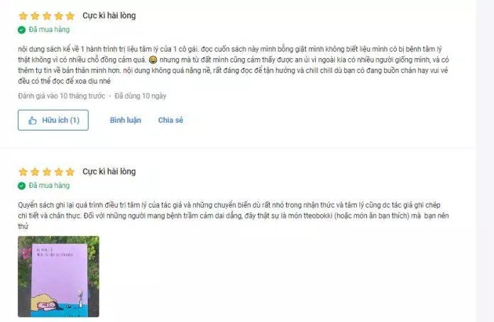 Độc giả đồng cảm với những chia sẻ của tác giả (Nguồn: Tiki)