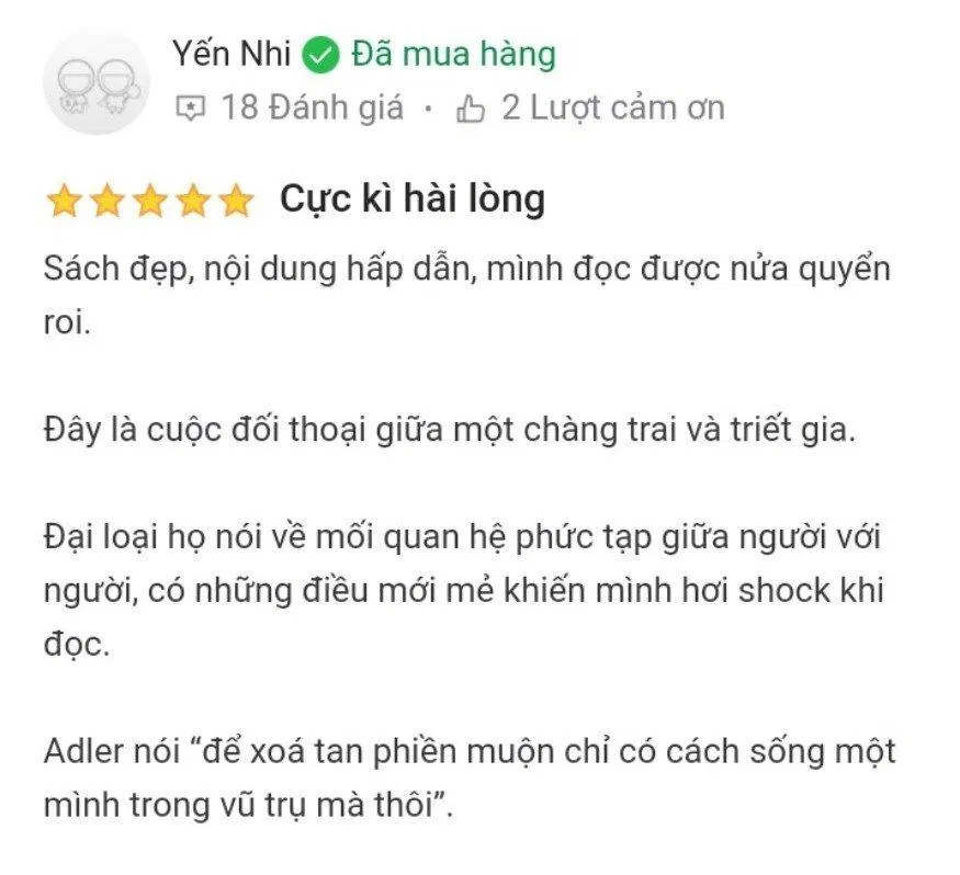 Đánh giá của độc giả trên Tiki Trading (Ảnh: BlogAnChoi)