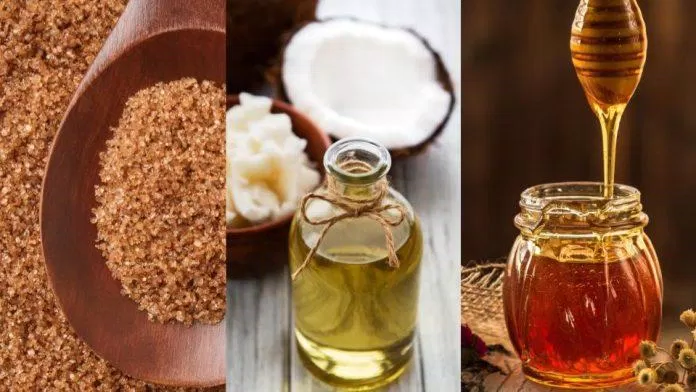 Tẩy tế bào chết cho môi bằng công thức tự làm. (Ảnh: Canva)