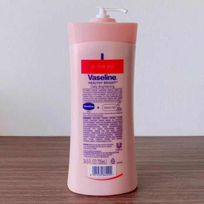 Bảng thành phần Vaseline Healthy White UV Lightening Body Lotion