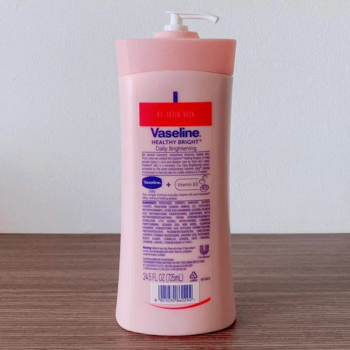 Bảng thành phần Vaseline Healthy White UV Lightening Body Lotion