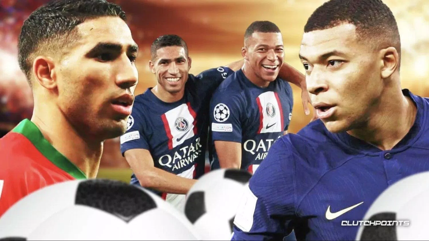 Hakimi sẽ có cuộc đối đầu cực kì thú vị với Mbappe khi Maroc gặp tuyển Pháp ở bán kết World Cup 2022 (Ảnh: Internet)