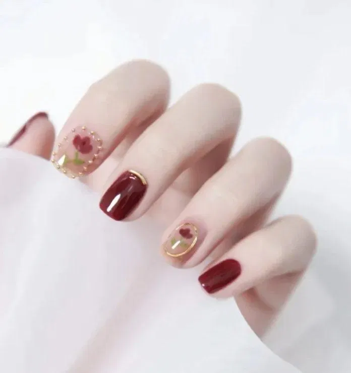 Mẫu nail Tết 2023 đẹp sang chảnh. (Ảnh: Internet)