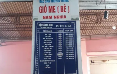 Thực đơn của quán. (Ảnh: Internet)