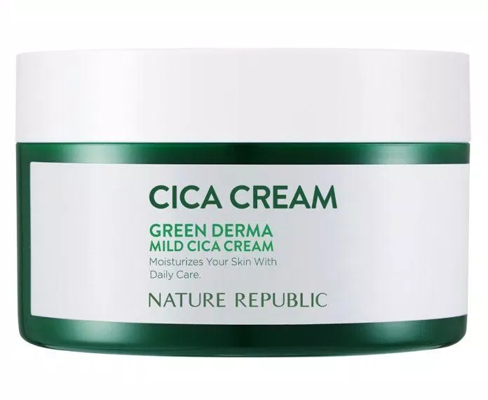 Kem dưỡng chiết xuất rau má Nature Republic Green Derma Mild Cica Cream (Ảnh: Internet).
