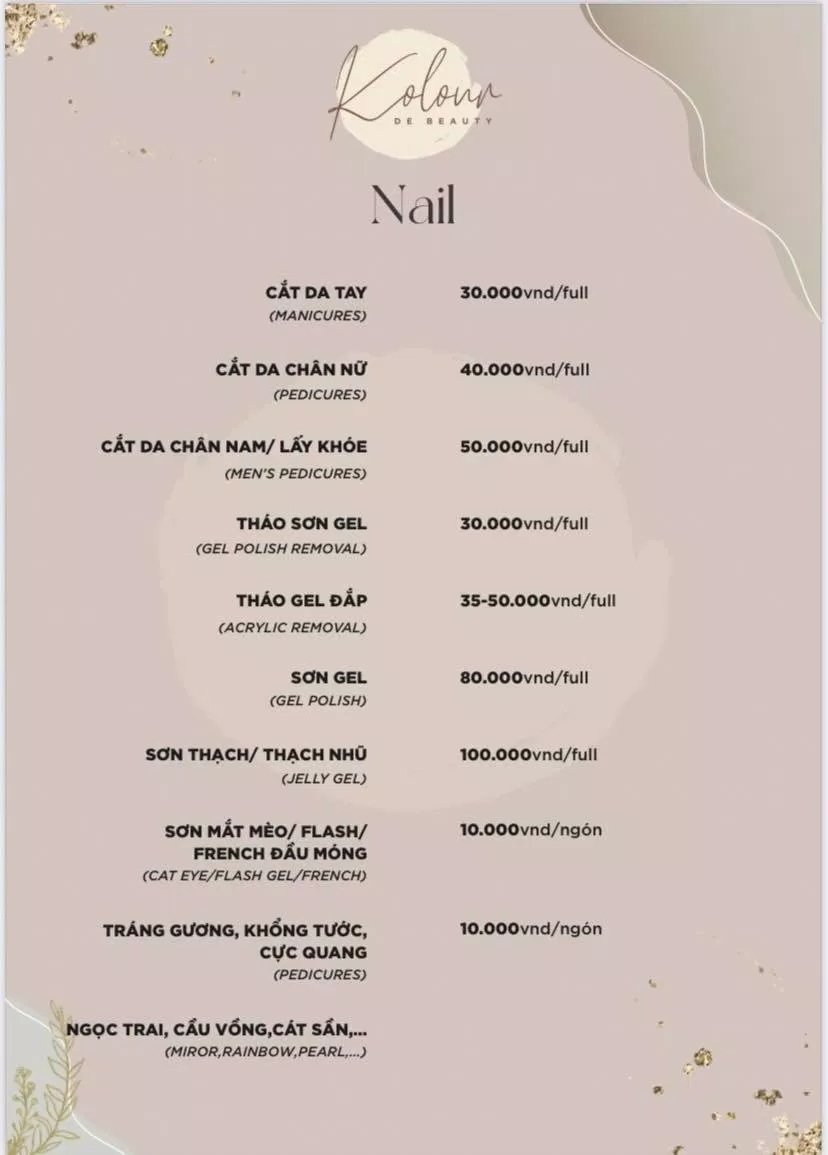 Bảng giá dịch vụ Bảng giá dịch vụ