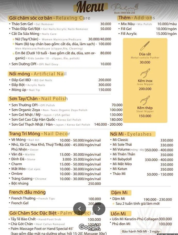 Bảng giá dịch vụ