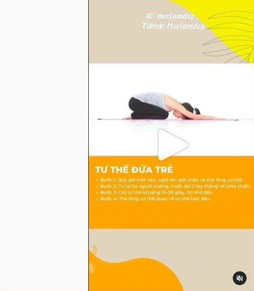 Tư thế đứa trẻ (Nguồn: Internet)