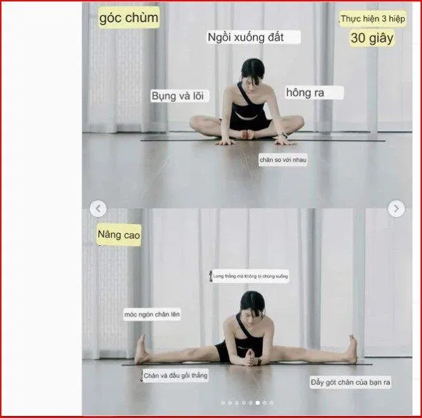 Tư thế khom lưng khoanh chân sau đó duỗi thẳng (Nguồn: Internet) Tư thế khom lưng khoanh chân sau đó duỗi thẳng (Nguồn: Internet)