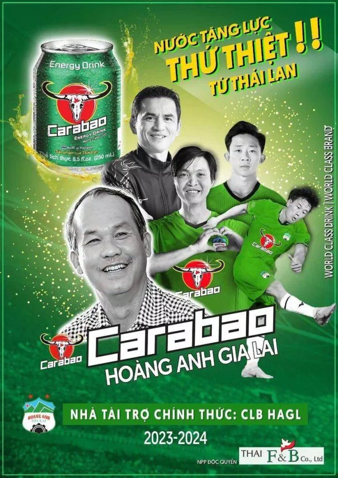 Carabao trở thành nhà tài trợ mới của CLB HAGL ở mùa giải 2023 (Ảnh: Internet) Carabao trở thành nhà tài trợ mới của CLB HAGL ở mùa giải 2023 (Ảnh: Internet)