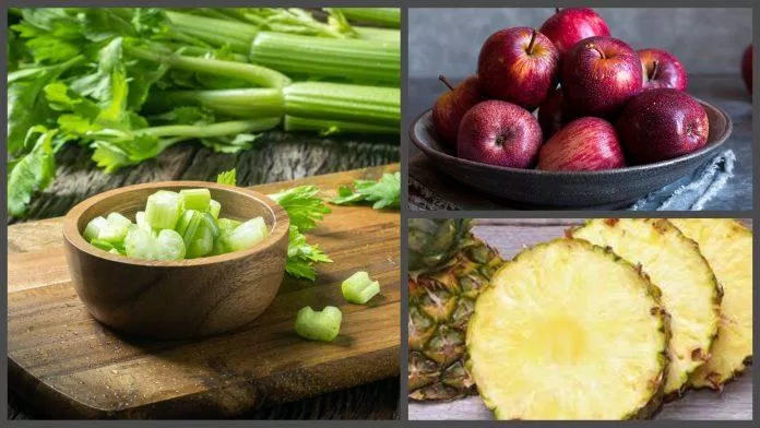 Sự kết hợp giữa táo và thơm sẽ giúp nước ép của bạn thêm ngọt thanh và dễ uống (Ảnh: Internet) Sự kết hợp giữa táo và thơm sẽ giúp nước ép của bạn thêm ngọt thanh và dễ uống (Ảnh: Internet)