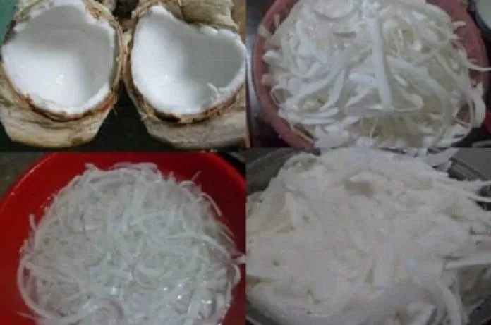 cạo và làm sạch dừa( Nguồn: internet )