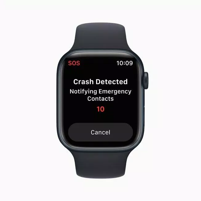 Tính năng phát hiện va chạm của Apple Watch (Ảnh: Internet)