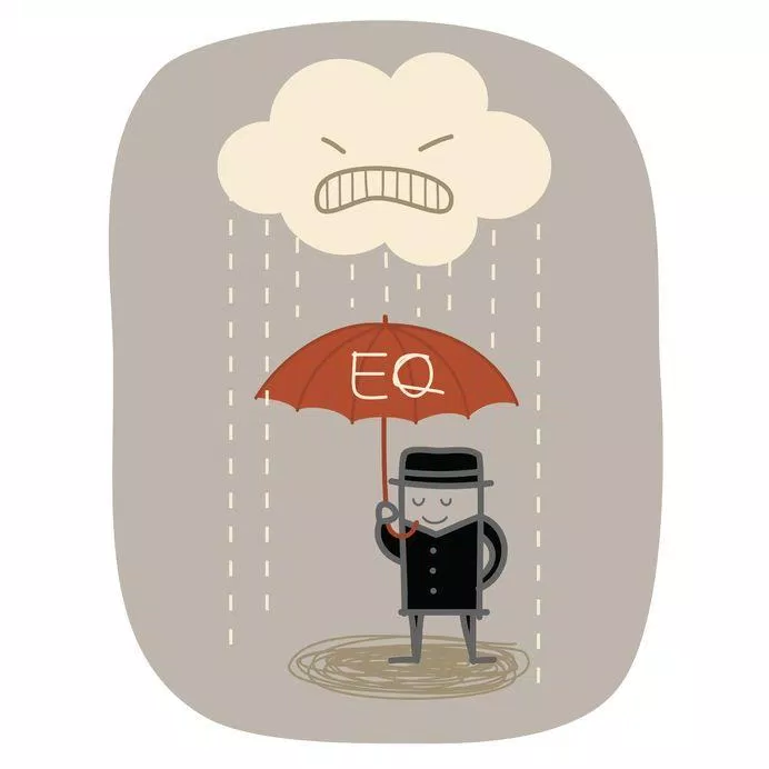 20175298 - businessman use eq umbrella to protect from angry rain