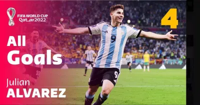 4 bàn thắng trong lần đầu tham dự World Cup cùng màn trình diễn thượng hạng trong năm 2022 là lí do Julian Alvarez có mặt trong danh sách rút gọn của FIFA The Best 2022 (Ảnh: Internet) 4 bàn thắng trong lần đầu tham dự World Cup cùng màn trình diễn thượng hạng trong năm 2022 là lí do Julian Alvarez có mặt trong danh sách rút gọn của FIFA The Best 2022 (Ảnh: Internet)