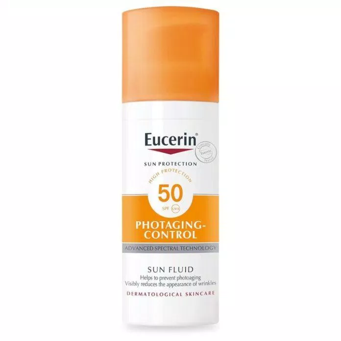 Kem chống nắng Eucerin Sun Fluid Photoaging Control SPF 50 (Ảnh: Internet)