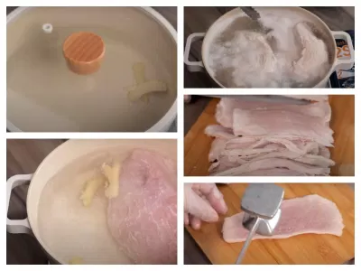 Luộc và cắt thịt