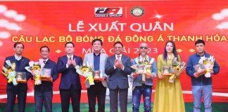 Cũng tại buổi lễ, CLB Đông Á Thanh Hóa đã ra mắt ban huấn luyện, các cầu thủ, nhà tài trợ, áo đấu mùa giải 2023.