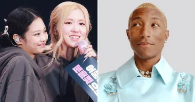 BLACKPINK chụp ảnh và tương tác cùng với Pharrell Williams. (Ảnh: Internet) BLACKPINK chụp ảnh và tương tác cùng với Pharrell Williams. (Ảnh: Internet)