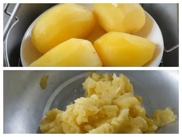 Hấp và nghiền khoai tây