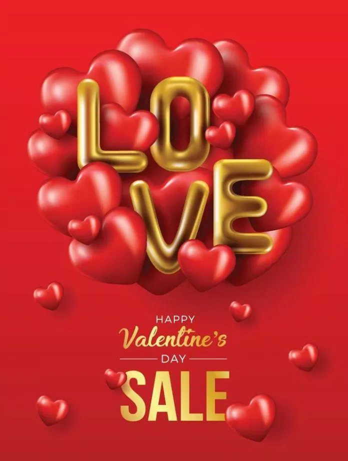 Thiệp 14/2 Valentine trái tim lãng mạn (Ảnh: Internet)