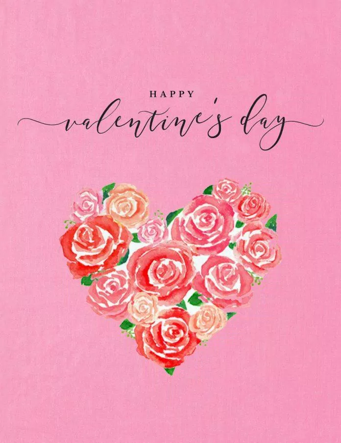 Thiệp 14/2 Valentine đẹp thanh lịch (Ảnh: Internet)