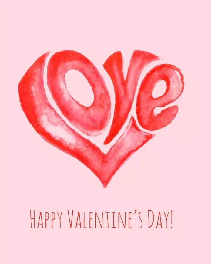 Thiệp 14/2 Valentine đẹp thanh lịch (Ảnh: Internet)